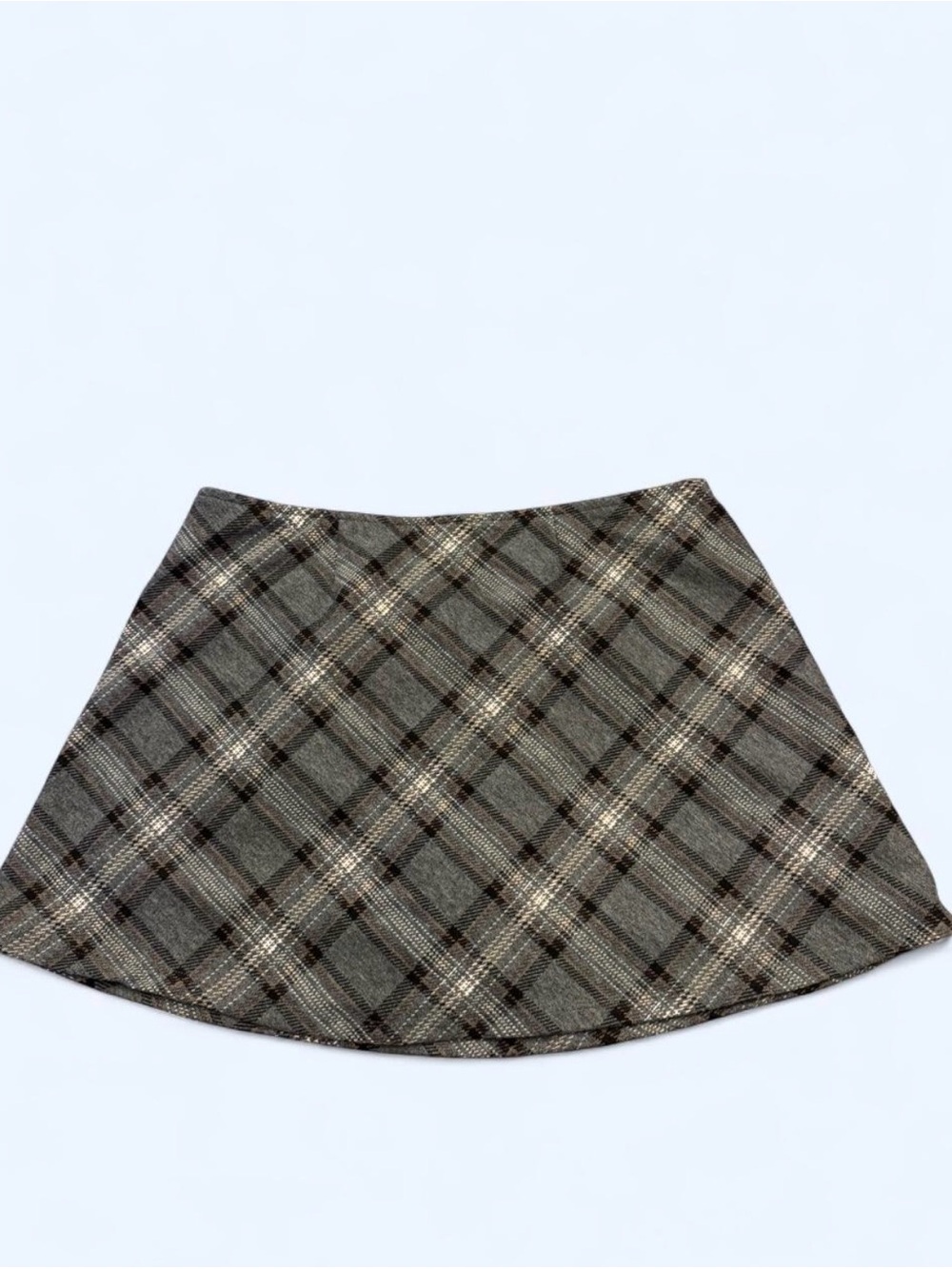 wild fable Gray and Black Plaid Mini Skirt